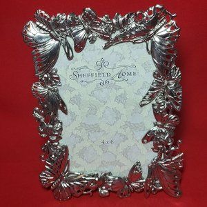 Sheffield Home Silvertone Metal Butterflies Picture Frame 4 x 6 Photo